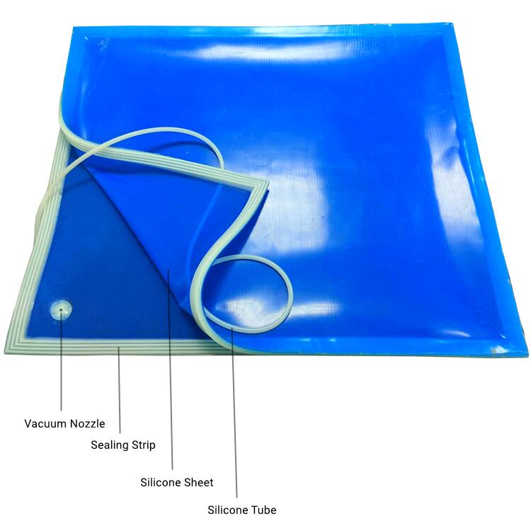 Components of a silicone vacuum bag for laminated glass