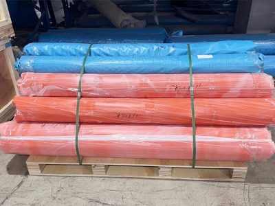 Silicone Membrane Sheets Packed On Wooden Pallets